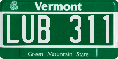 VT license plate LUB311