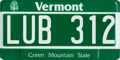 VT license plate LUB312