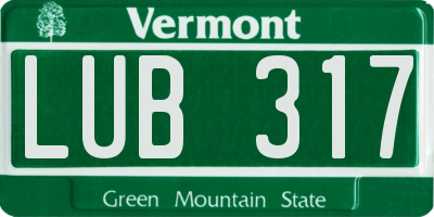 VT license plate LUB317