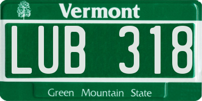 VT license plate LUB318