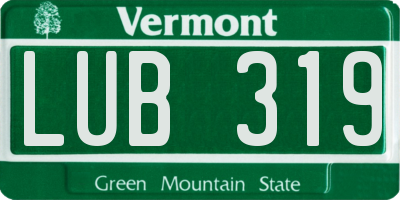 VT license plate LUB319