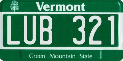 VT license plate LUB321