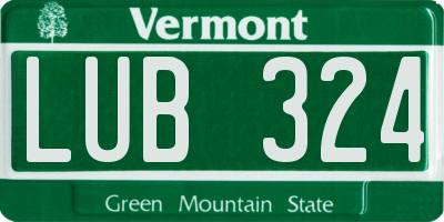 VT license plate LUB324