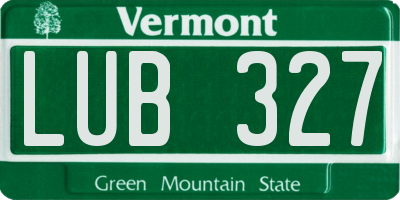 VT license plate LUB327