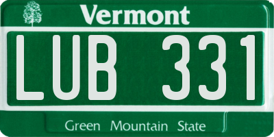 VT license plate LUB331