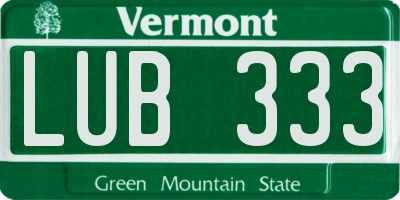 VT license plate LUB333