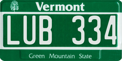 VT license plate LUB334