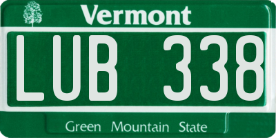 VT license plate LUB338
