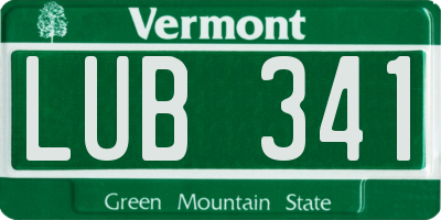 VT license plate LUB341
