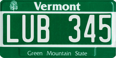 VT license plate LUB345