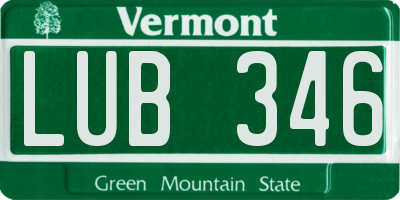 VT license plate LUB346