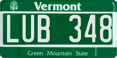 VT license plate LUB348