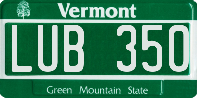 VT license plate LUB350