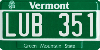VT license plate LUB351