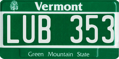 VT license plate LUB353