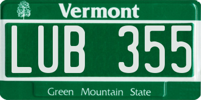 VT license plate LUB355
