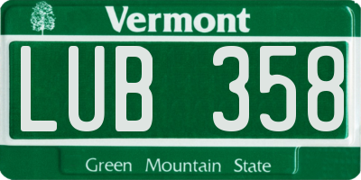 VT license plate LUB358