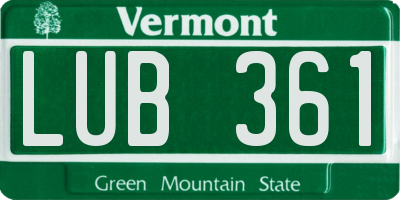 VT license plate LUB361