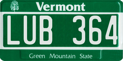 VT license plate LUB364