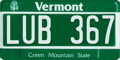 VT license plate LUB367