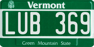 VT license plate LUB369