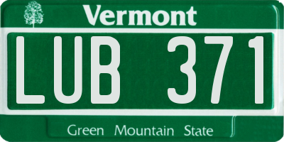 VT license plate LUB371