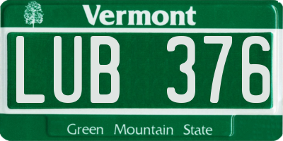 VT license plate LUB376