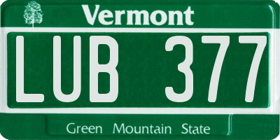 VT license plate LUB377