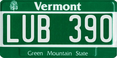 VT license plate LUB390
