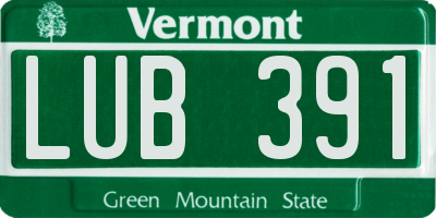 VT license plate LUB391