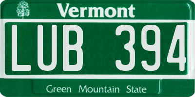 VT license plate LUB394