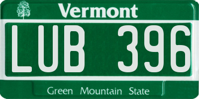 VT license plate LUB396