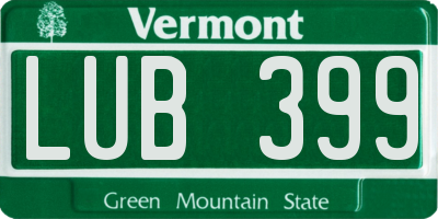 VT license plate LUB399