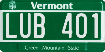 VT license plate LUB401