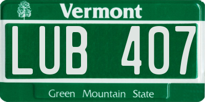 VT license plate LUB407