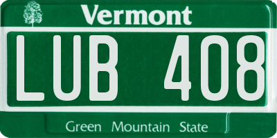VT license plate LUB408
