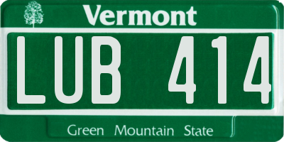 VT license plate LUB414
