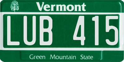 VT license plate LUB415