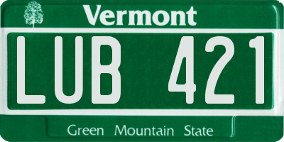 VT license plate LUB421