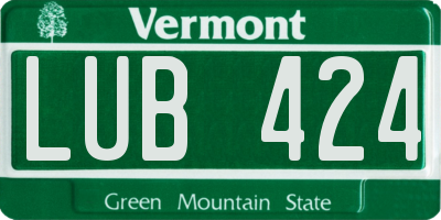 VT license plate LUB424
