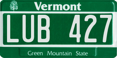 VT license plate LUB427