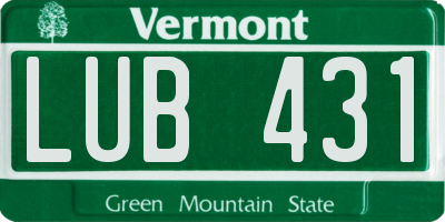 VT license plate LUB431