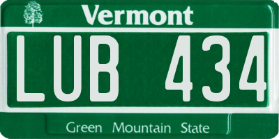 VT license plate LUB434