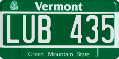 VT license plate LUB435