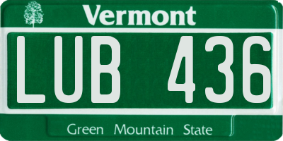 VT license plate LUB436