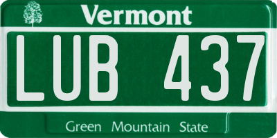 VT license plate LUB437