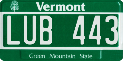 VT license plate LUB443