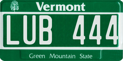 VT license plate LUB444