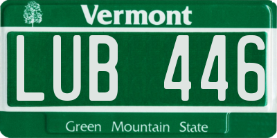 VT license plate LUB446