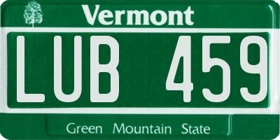 VT license plate LUB459